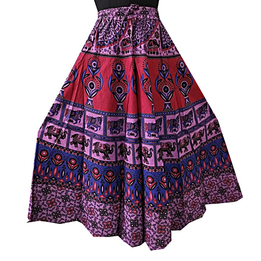 Women Cotton Long Printed Maxi Stylish Skirt New Skirt-picture-53