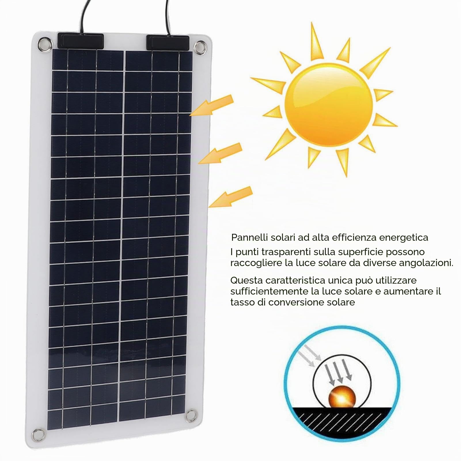 Caricabatteria per auto solare,Manutentore caricabatteria per auto solare | Mantenitore batteria di mantenimento da 100 W | Mantenitore di batteria solare, doppia uscita, per auto da 12 V-24 V, camper