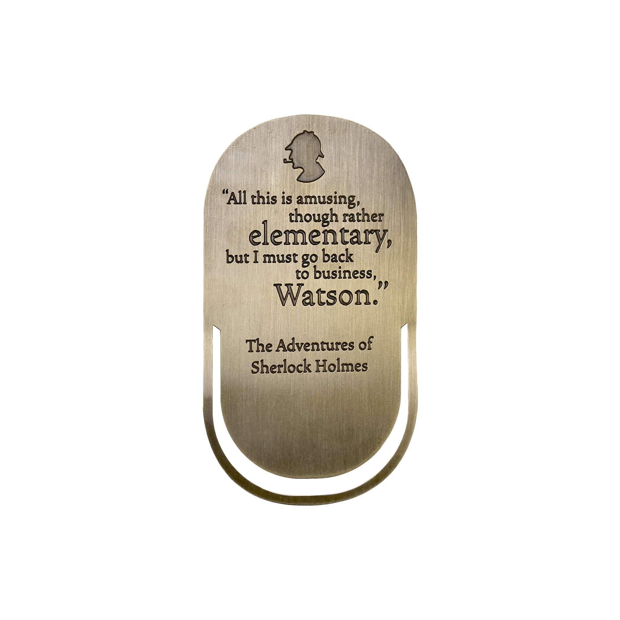 Half Moon Bay Amusing Rather Elementary - Sherlock Holmes - Bronze Tone 2.8 x 2.1 Inch Zinc Alloy/Enamel Bookmark Paper Clip