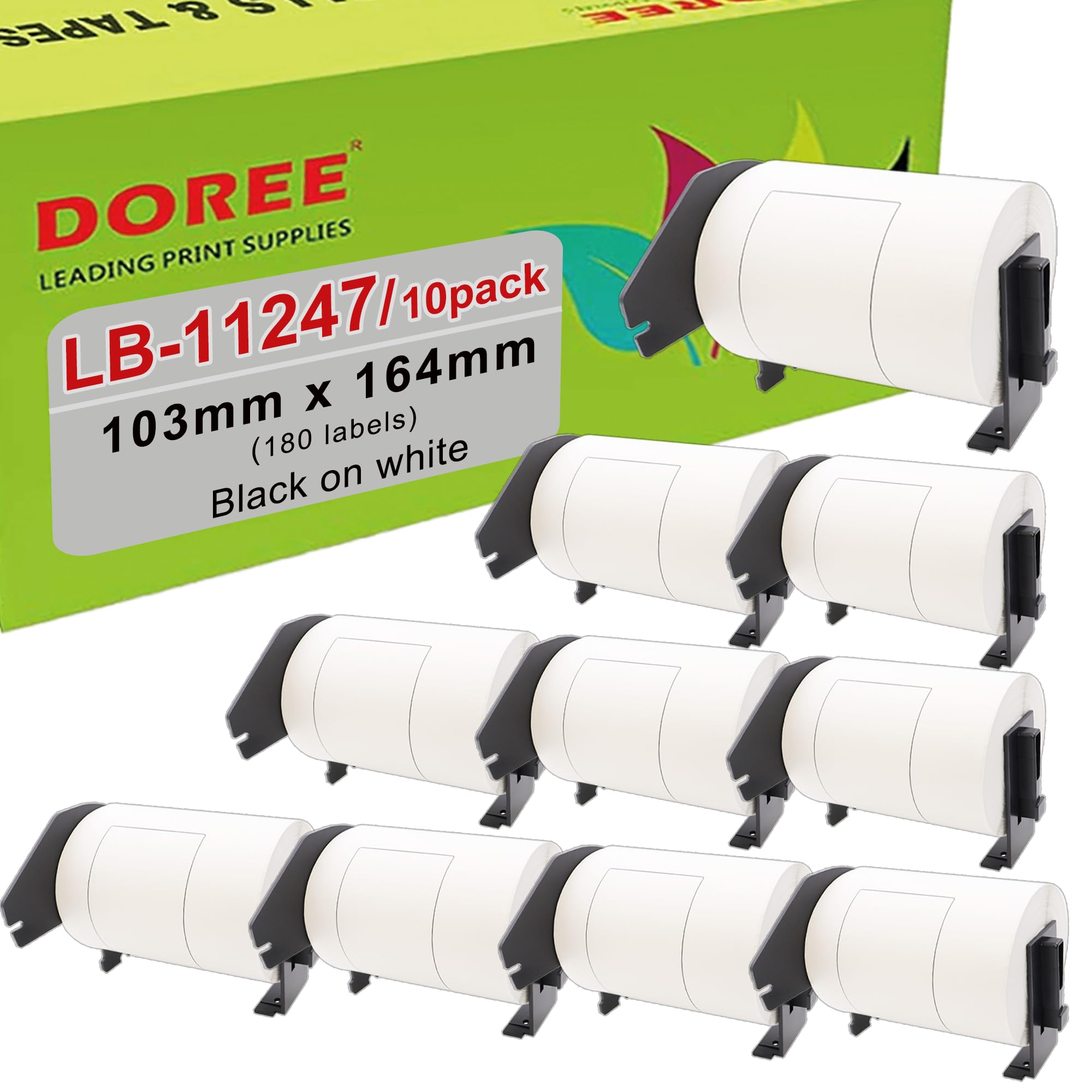 Doree 10 Rollen DK11247 103 X 164mm Adressetiketten 180 Etiketten Pro Rolle