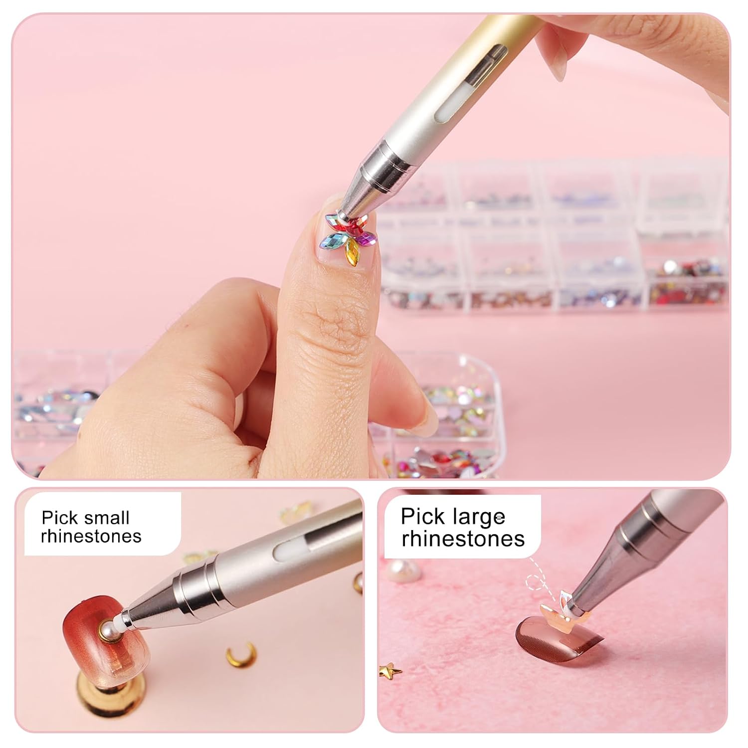 18 Pieces White Wax Refills for Automatic Refillable Wax Pen, Refillable Wax for Diamond Painting, Diamond Art Pens Refillable Wax Refills Rhinestone Picker Pen Accessories