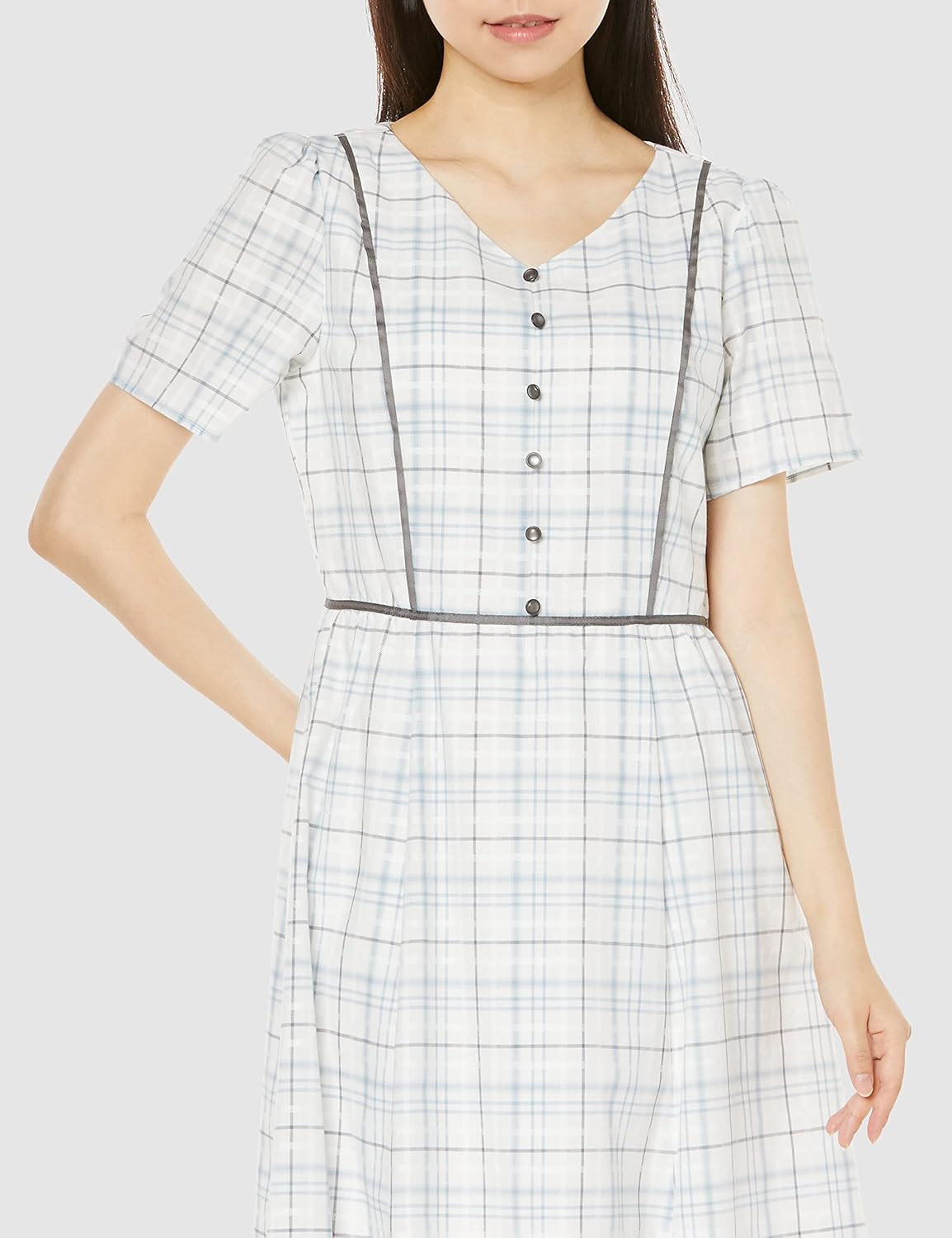 Amazon | [レッセパッセ] カジュアルドレス シアーチェックフレアー