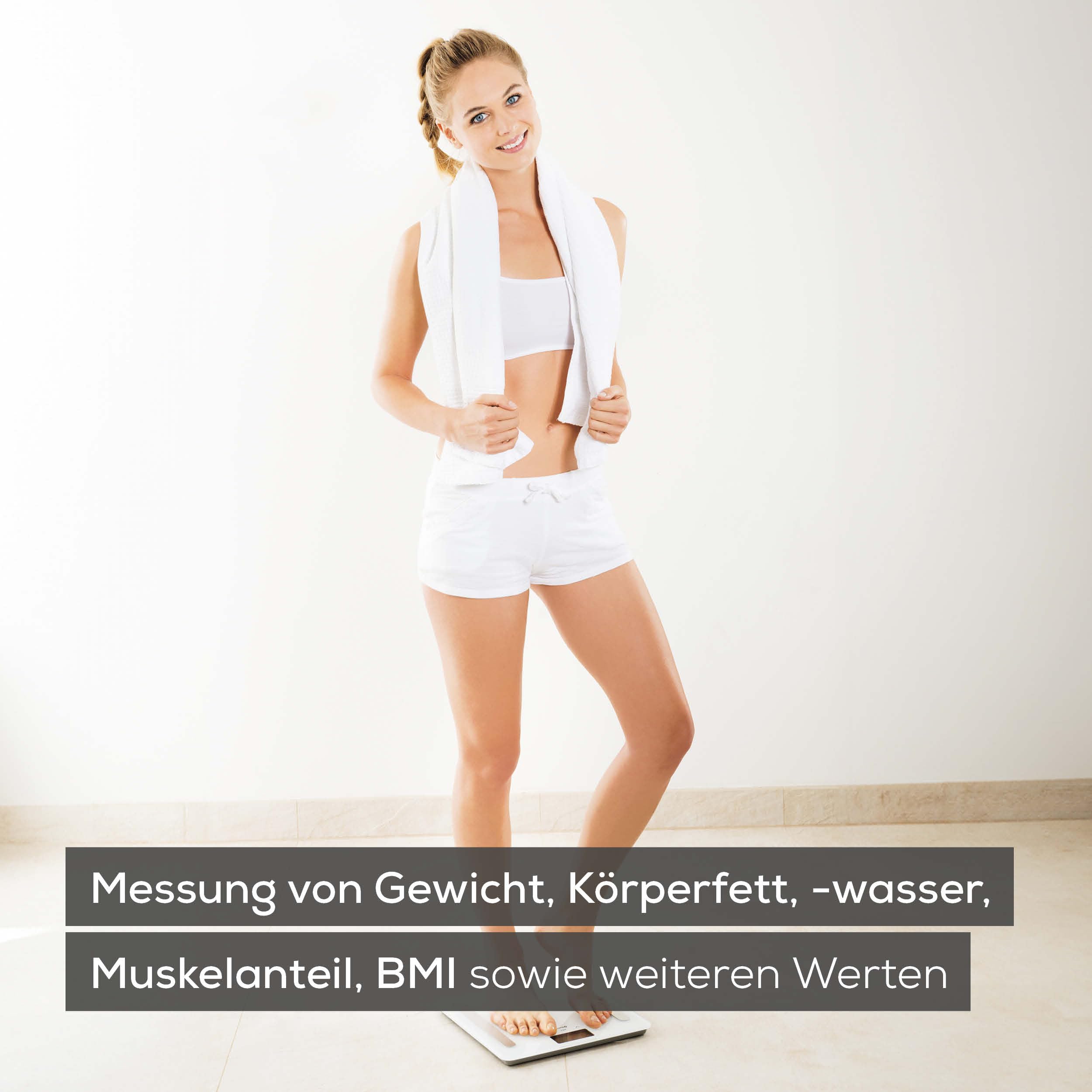 Beurer BF 400 white Diagnosewaage Signature Line, präzise Körperanalyse für bis zu 10 Personen, mit extra großem Invers-LCD-Display, Tragkraft bis 200 kg
