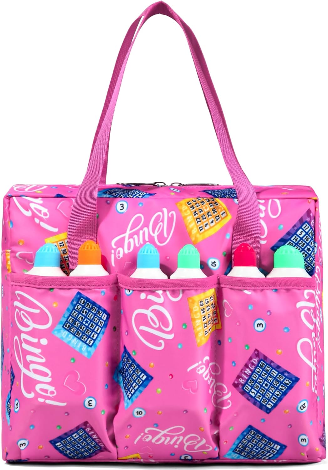 Bingo Bag for Bingo Daubers Dotters Dabbers Markers Pink
