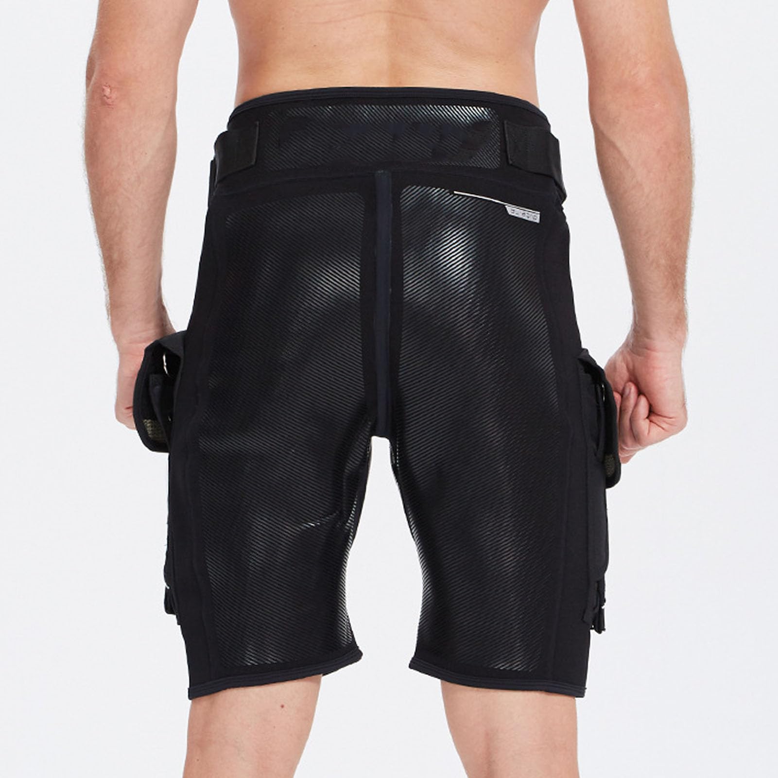 aqxreight 3mm Neoprenowe Spodenki Techniczne z Kieszeniami Elastyczny Kombinezon z Wysokim Stanem Spodenki do Nurkowania Surfing Snorkeling Kajakarstwo Czarny