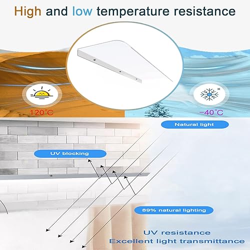 Miniatura 2 de Toldo invisible para puerta delantera, toldo para exteriores, toldo transparente para jardín, patio, toldo de entrada, cubierta de policarbonato con