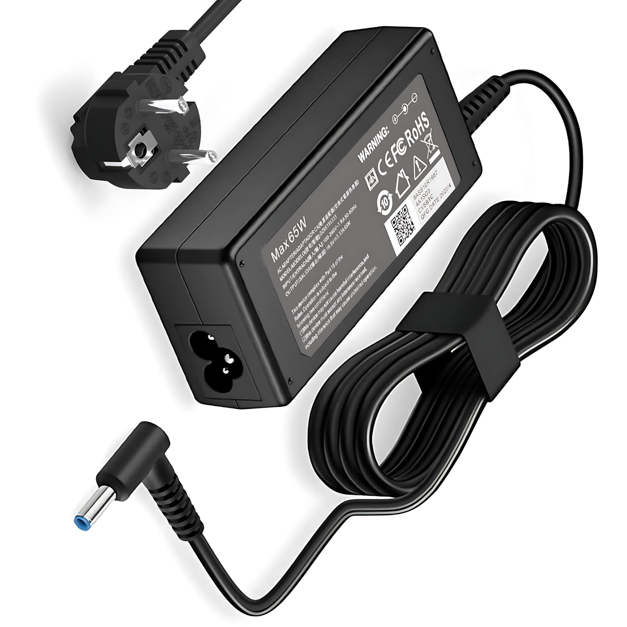 65W Chargeur HP Ordinateur Portable compatibles HP.Pavilion x360 11 13 14 15/ProBook 430 450 470 250 G3 G4 G5 G6 G7 G8/EliteBook 840 850/Notebook 15/Chromebook ZBook pour pc Adaptateur HP Chargeur