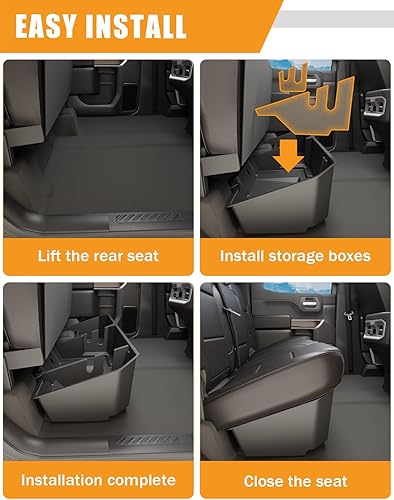 Miniatura 7 de KINGGERI Cajas de almacenamiento para debajo del asiento compatibles con Chevy Chevrolet Silverado 1500GMC Sierra 1500 2019-2026, SilveradoSierra