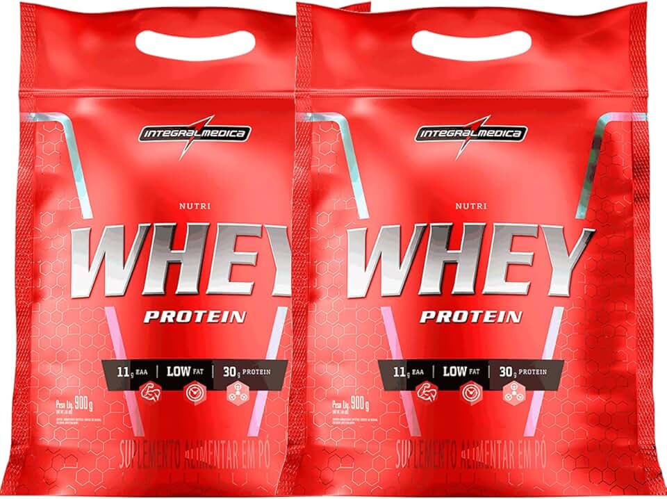 Combo 2x Nutri Whey Protein Para Ganho de Peso Cookie 900g Refil - Integralmedica