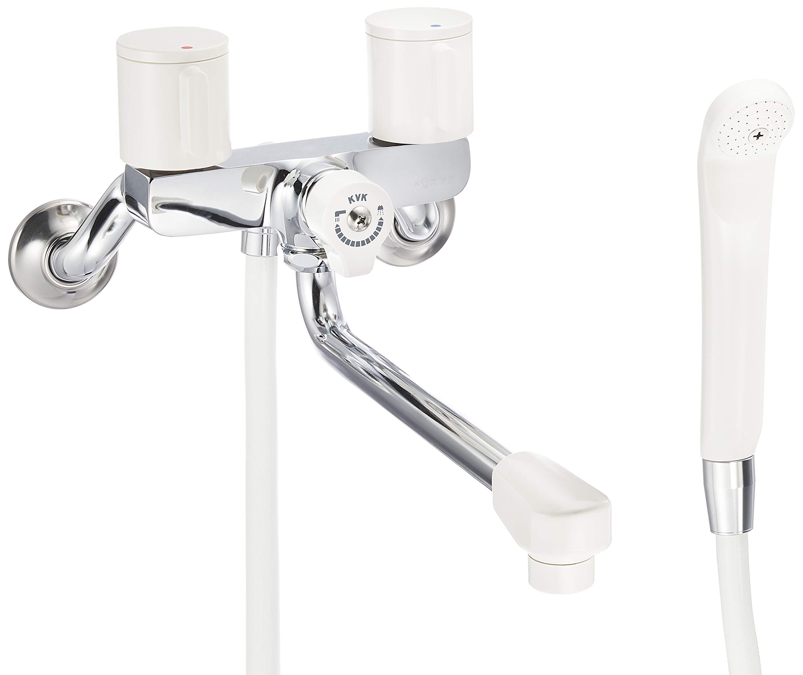 Amazon | KVK 2ハンドルシャワー混合水栓240mmパイプ付 KF2G3R24