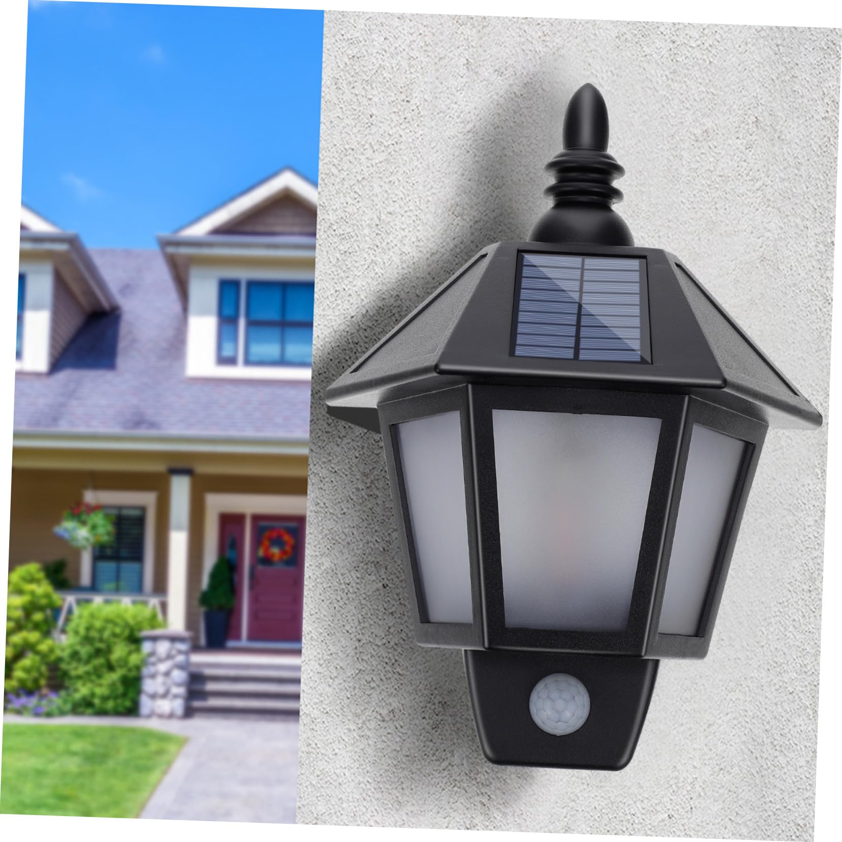 Baluue Solar Wandleuchte für Außen mit Ip55 Abs Material LED Beleuchtung für Innenhof und Blumenbeet 3.2v 500ma Batterie 5v 100ma Solarpanel