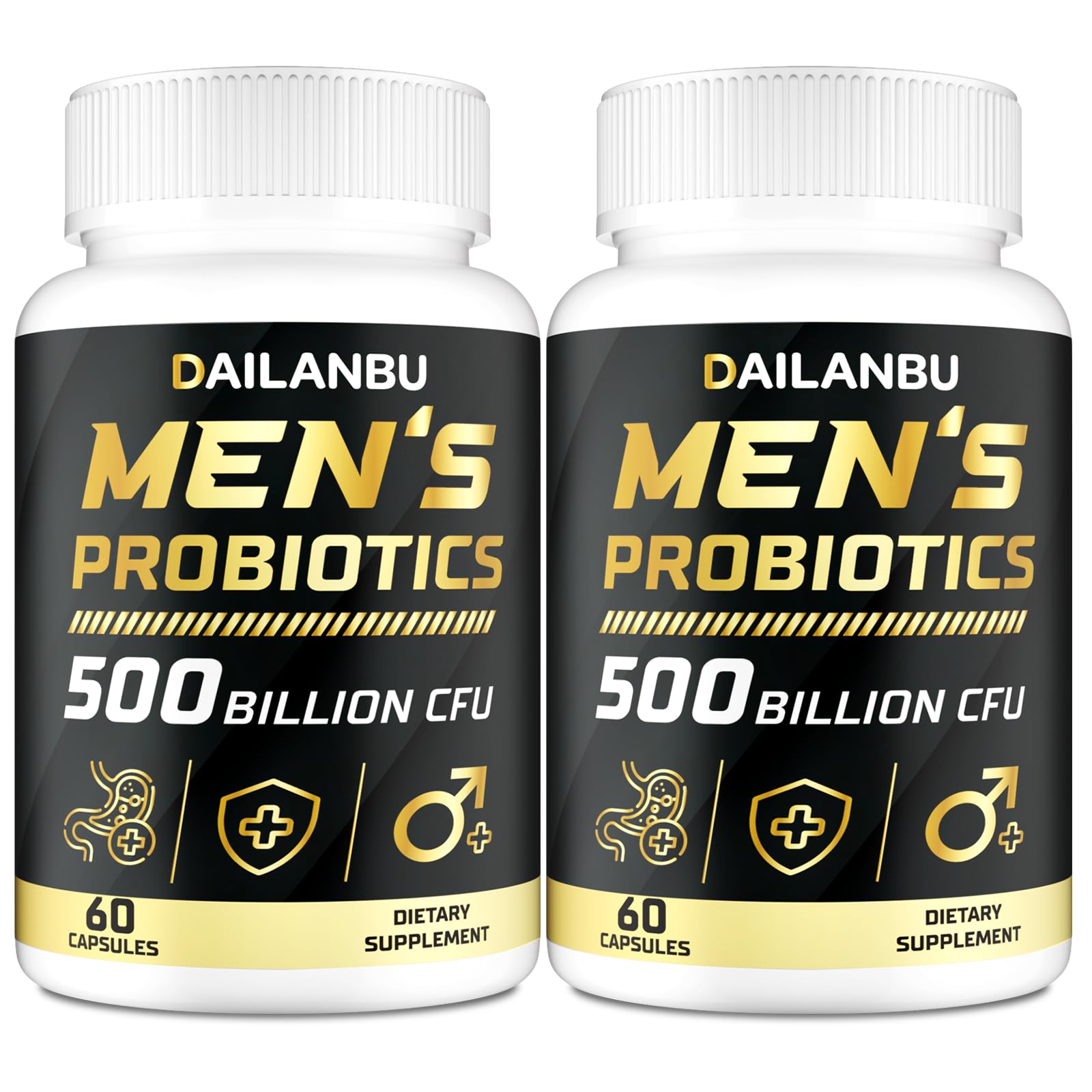 Probiotics for Men 500 Billion CFU, 16 in 1 Advanced Mens Probiotic, 120 CT 60 Count (Pack of 2)