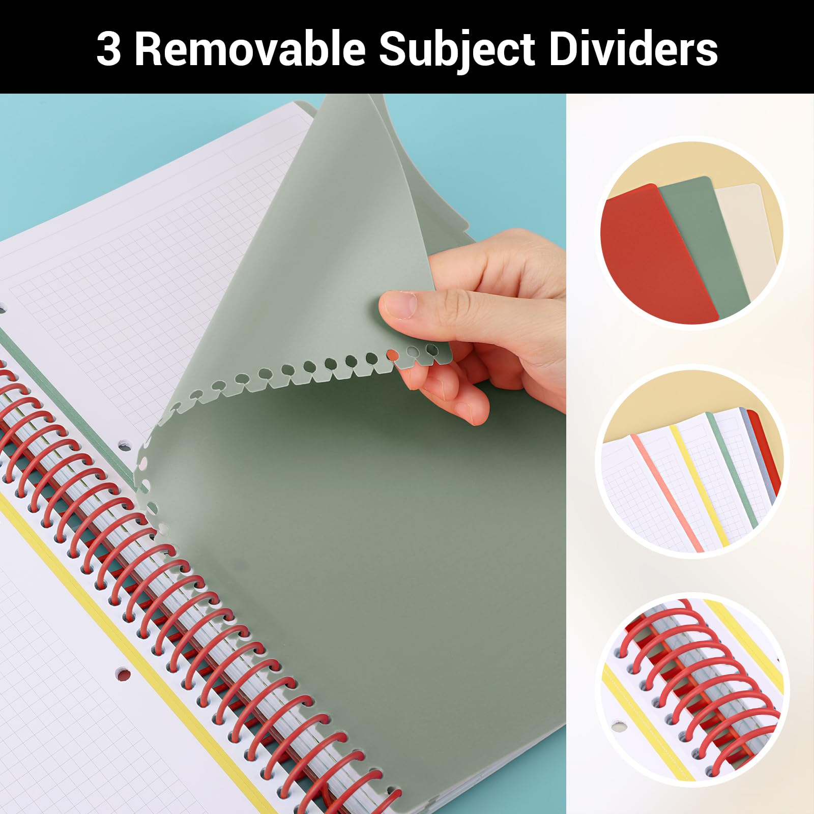 Quaderno a Spirale A4 - Quaderni a Quadretti 5mm - Notebook Blocco Note A4 - Taccuino A4 Quadretti - Blocchi Appunti per Viaggiatori - Rossa Block Notes Copertina Morbida e Spirale