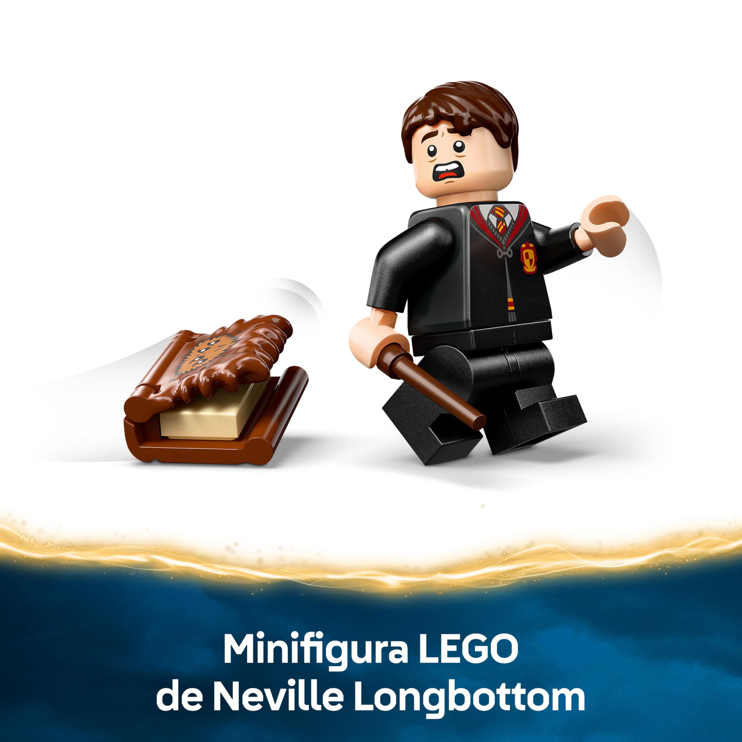 LEGO Harry Potter Monstruoso Libro de los Monstruos Mordedor con Función de Carga Manual para Abrir y Cerrar la Boca - Minifigura de Neville Longbottom - Regalo para Niñas y Niños de 9+ Años 76449