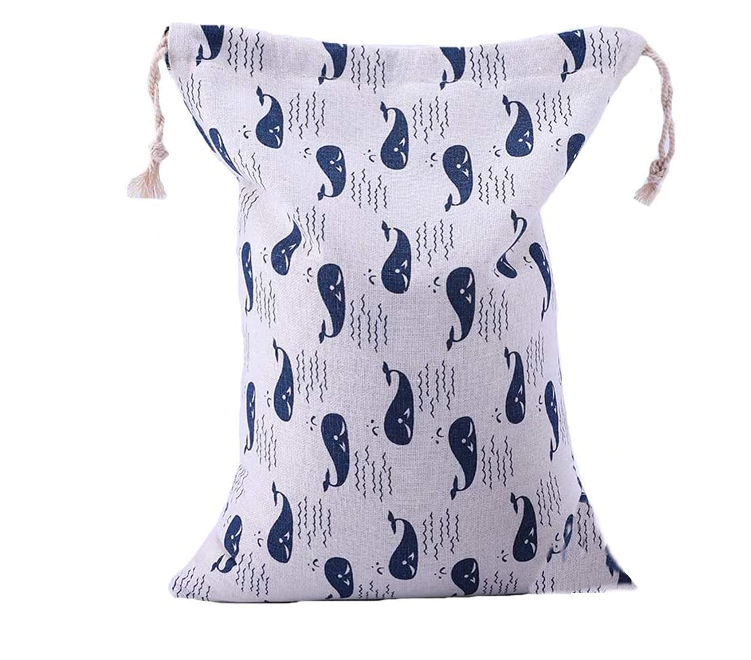 Gift Bag - Blue Whale Pattern Cotton Bag Cotton Linen Bag, 15pcs Linen Drawstring Pouches Breathable Washable Muslin Bag Sachet Bag for Travel Wedding Home Party Supplies