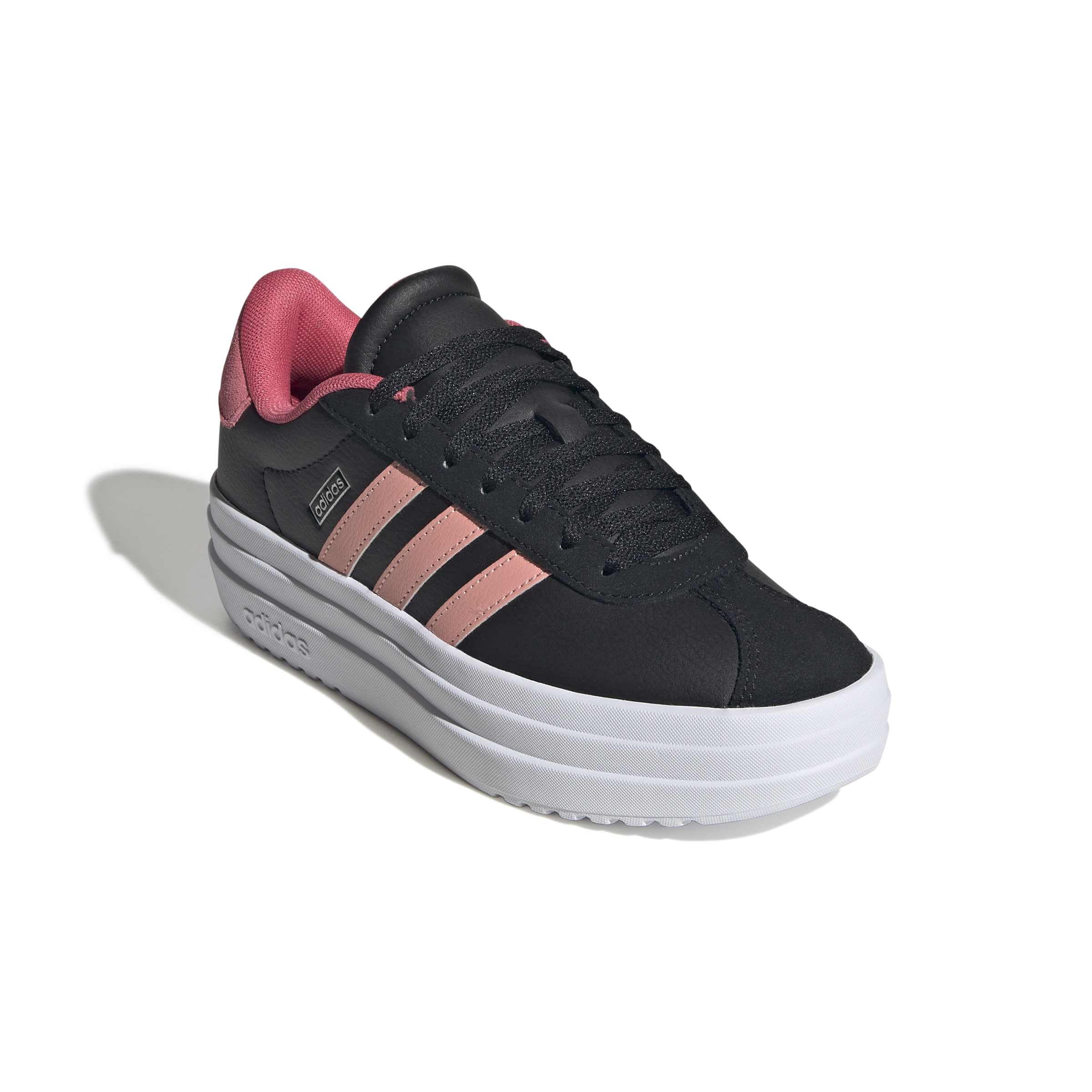 adidas Unisex - Bambini e Ragazzi VL Court Bold Junior Shoes, Core Black/Semi Frozen Turbo/Pure Turbo, 38 2/3 EU