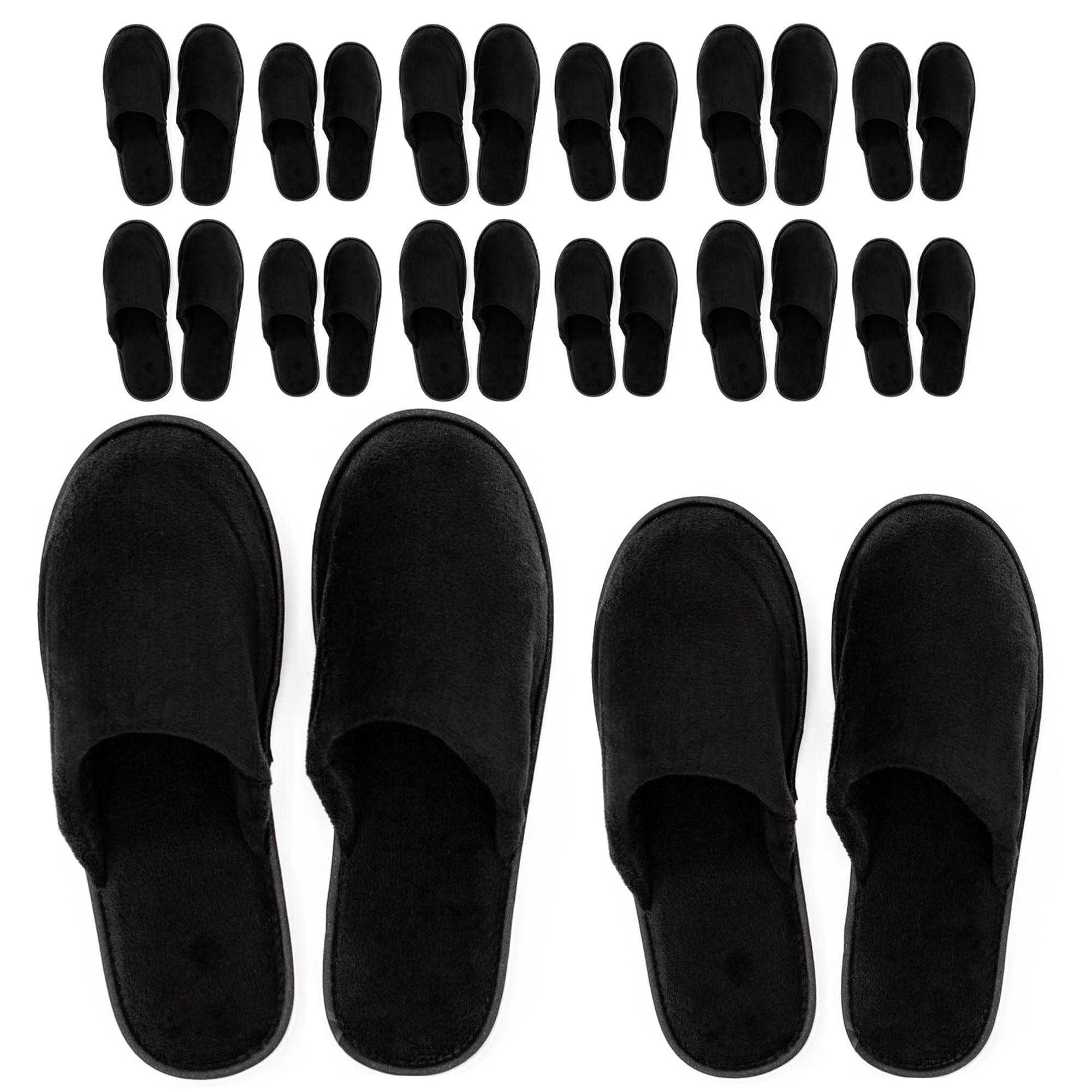 Spa Slippers Travel Bags White Fluffy Closed Toe Spa Slippers by Two Sizes To Fit Most Men and Women, Comfortable and Non-Slip - Perfect For Home, Hotel or Commercial Use