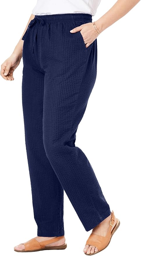 Women's plus size seersucker pants Clearance