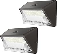 Vista 1 de TIERONE Paquete de pared LED de 50 W, fotocélula del atardecer al amanecer, accesorio de iluminación para áreas de seguridad comercial al aire