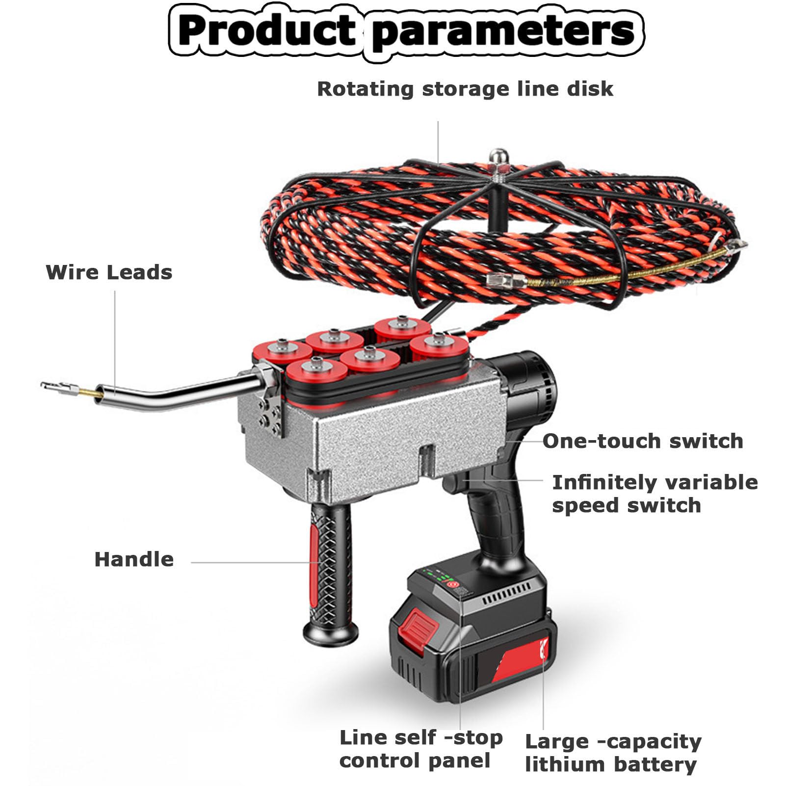 EXTRACTEUR DE CÂBLE En Fibre De Verre, 30M, Aide à L'extraction, Fil