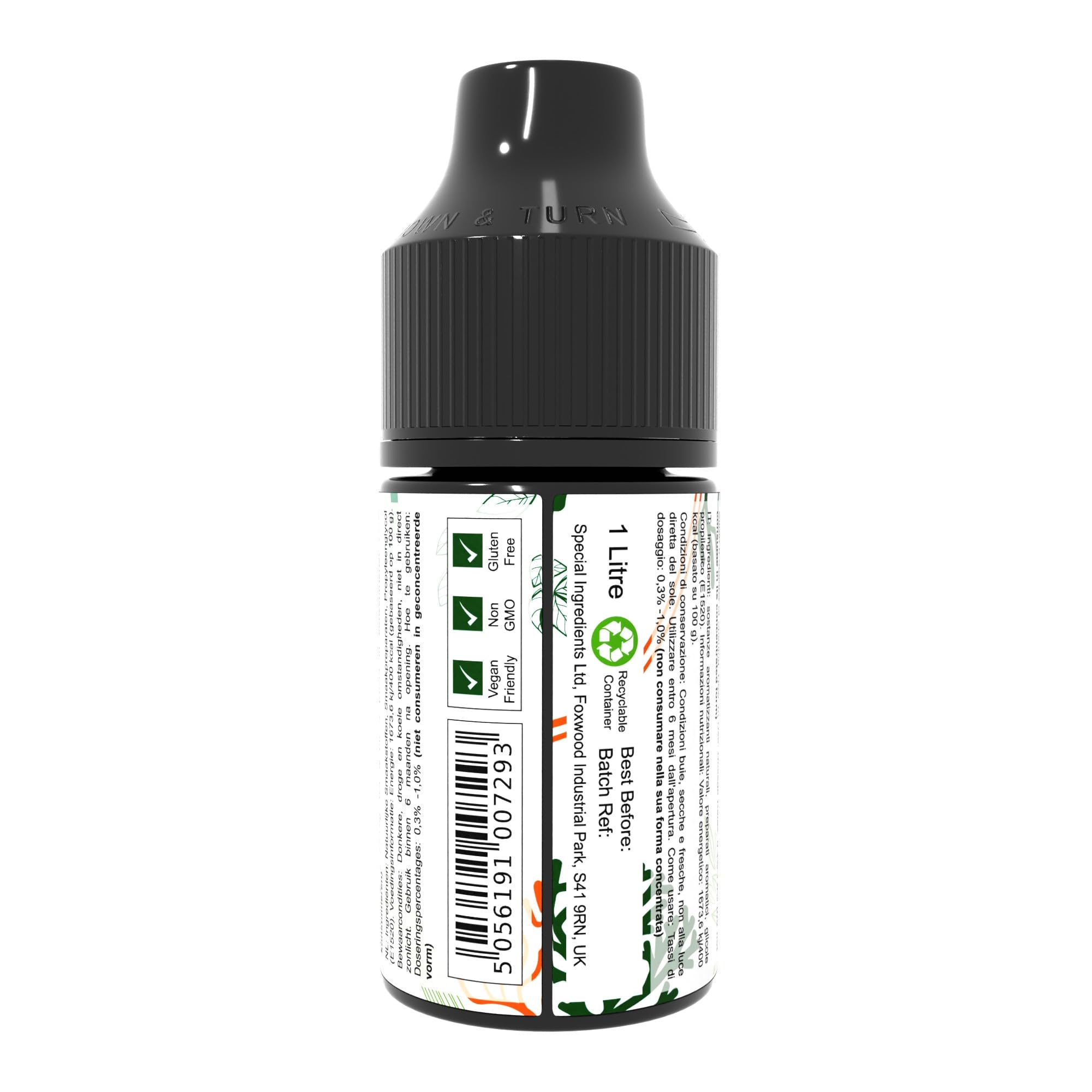 Special Ingredients Flavour Drops Watermelon, 1 L | Wassermelone-Geschmackstropfen, Lebensmittelaroma, Vegane Geschmackstropfen, Für Backen, Speisen und Getränke, Zuckerfrei