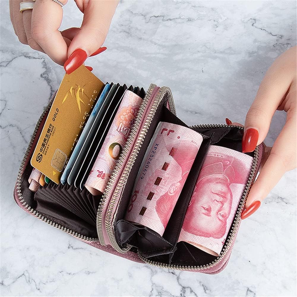 Women's Pu Leather Wallet Large Capacity Short Card Holder Multifunctional Storage Coins Pocket Ultra Thin Credit Card Purses