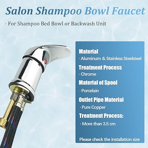 Kit de grifo y rociador de tazón de champú para champú o unidad de lavado a contracorriente, grifo de cama de champú de 27.6 in, grifo de lavabo de