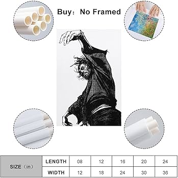 Amazon｜XINYUELONG バガボンド 宮本武蔵 ポスター キャンバス