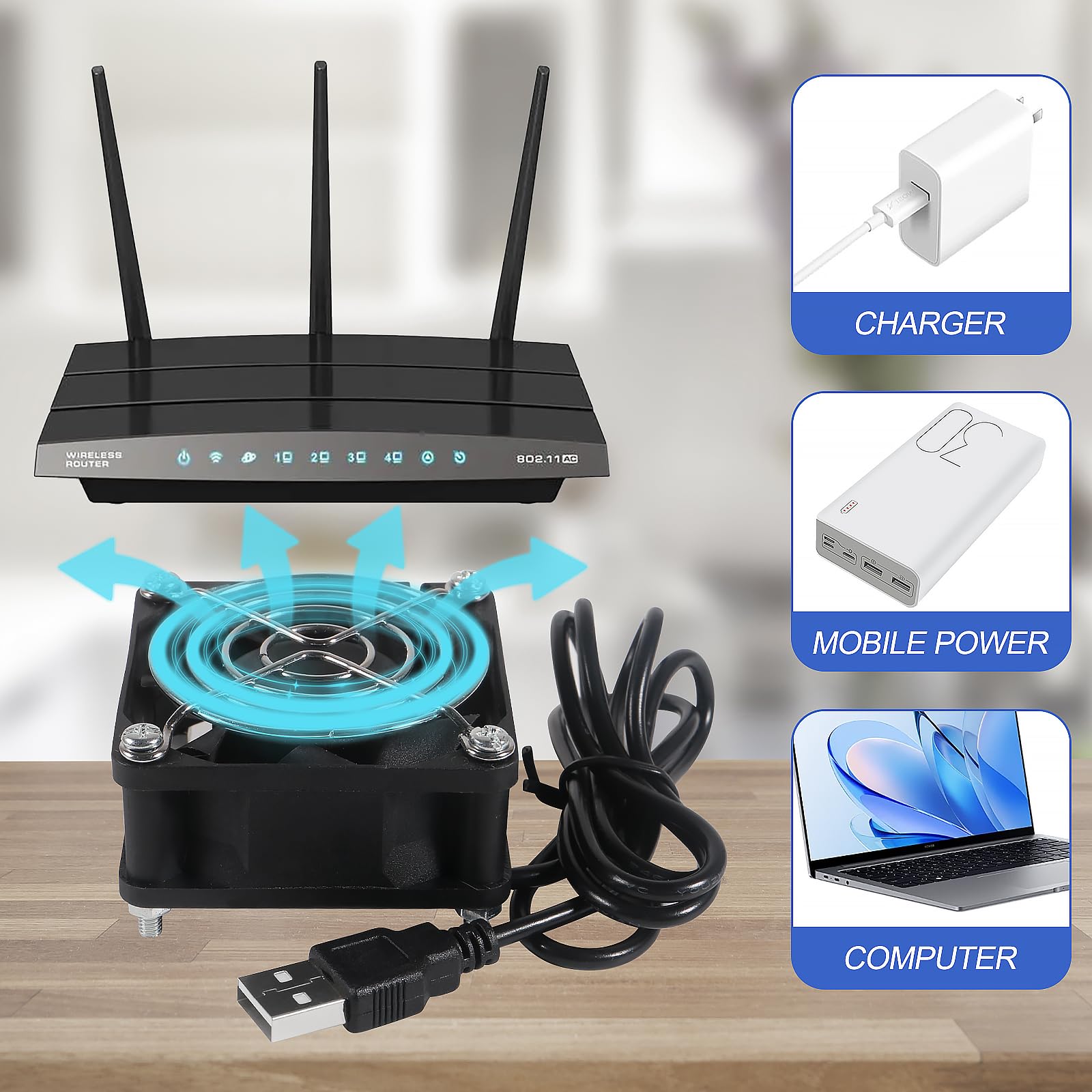 UMLIFE Ventole di raffreddamento silenziose da 60 mm, con doppio cuscinetto a sfera, 60 mm x 60 mm x 25 mm, 5 V CC, senza spazzole, per PC, computer, case di raffreddamento, Raspberry Pi