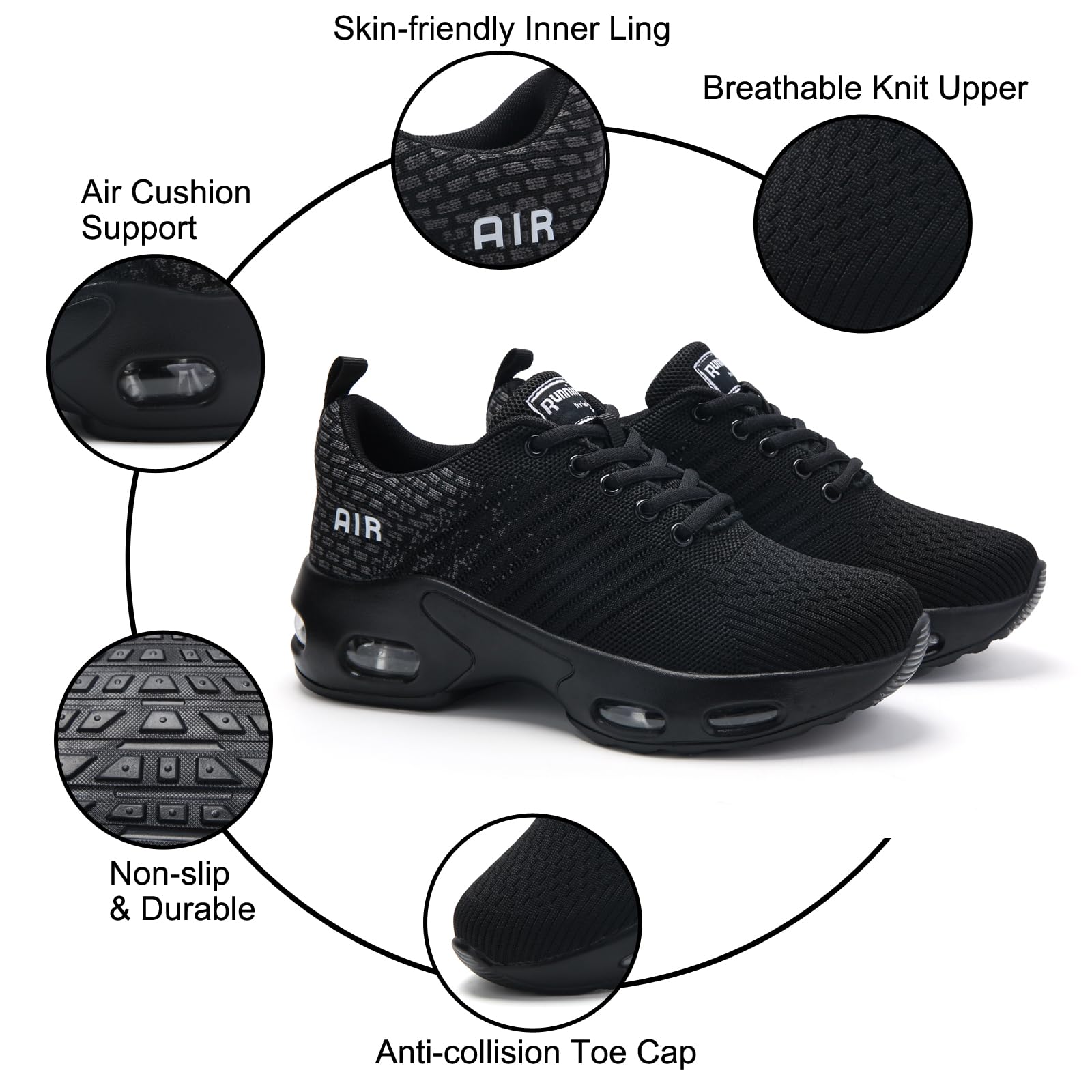 Womens Trainers Air Cushion Arch Support Memory Foam Sneakers