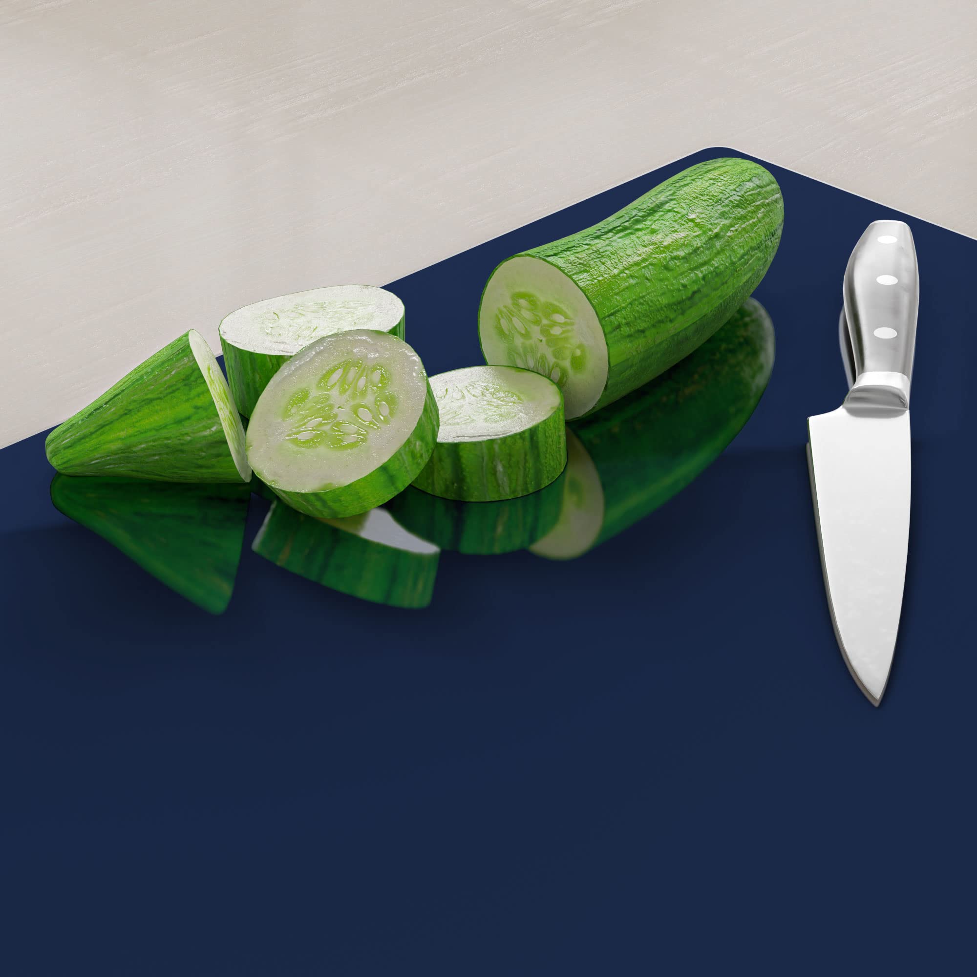 Kitchenville Glazen Snijplank 40×30 cm - Glass Cutting Board - Breukbestendig, Hittebestendig