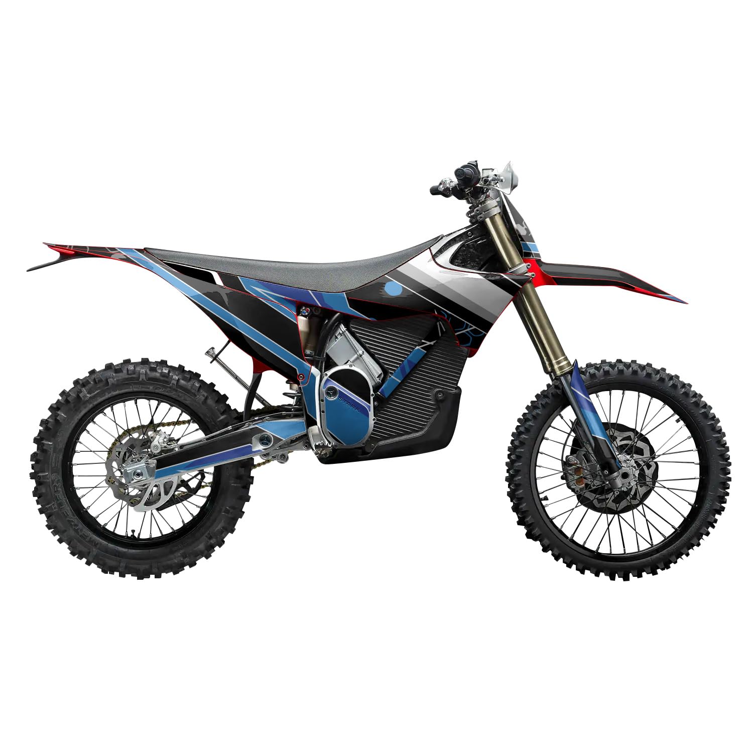 Stark Varg MX 2023-2025 Graphics Kit Wrap - Racing Chaos Blue - Varg MX Skin - Premium 3M Vinyl Protective Wrap Decal Cover - Easy to Apply | Crafted in The USA by MightySkins