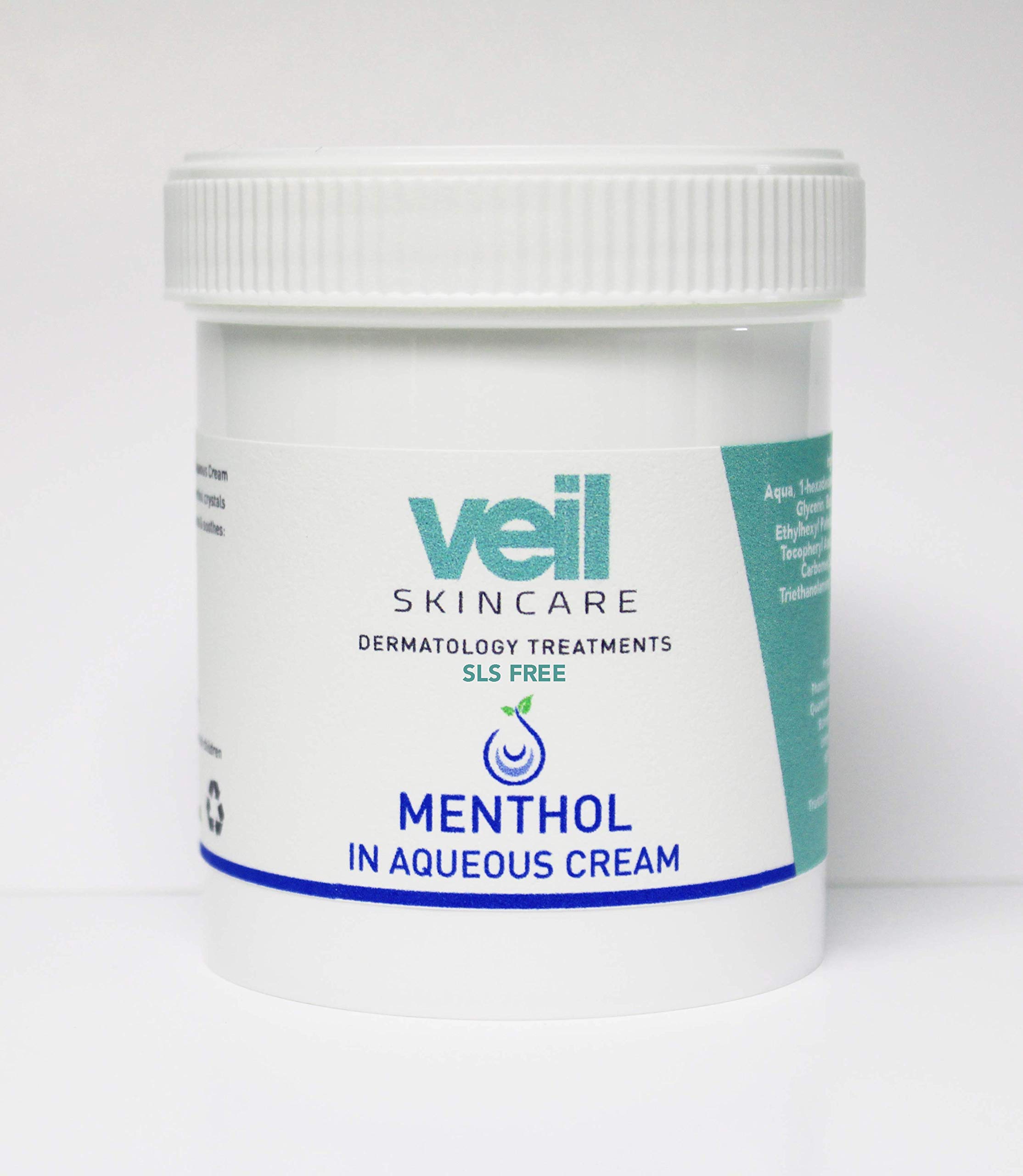 Veil Menthol in Aqueous Cream 2% Cooling Cream For Irritated & Itchy Skin (200g)