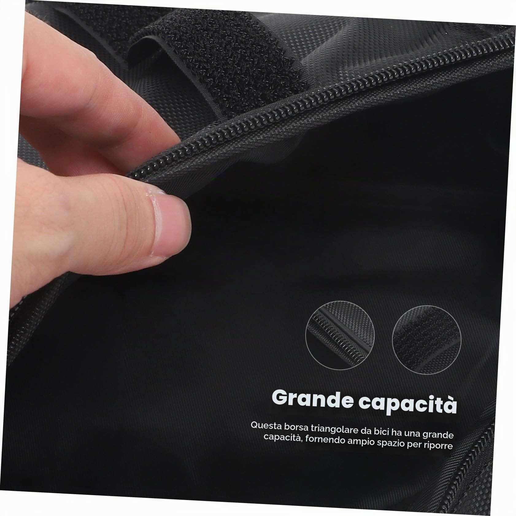 Sosoport Borsa Triangolare per Telaio Bici, Grande Capacità, Oxford Nero | Facile da Installare, Resistente alle Intemperie, per Ciclismo e Campeggio, Capiente, Antiusura, Versione 693-3