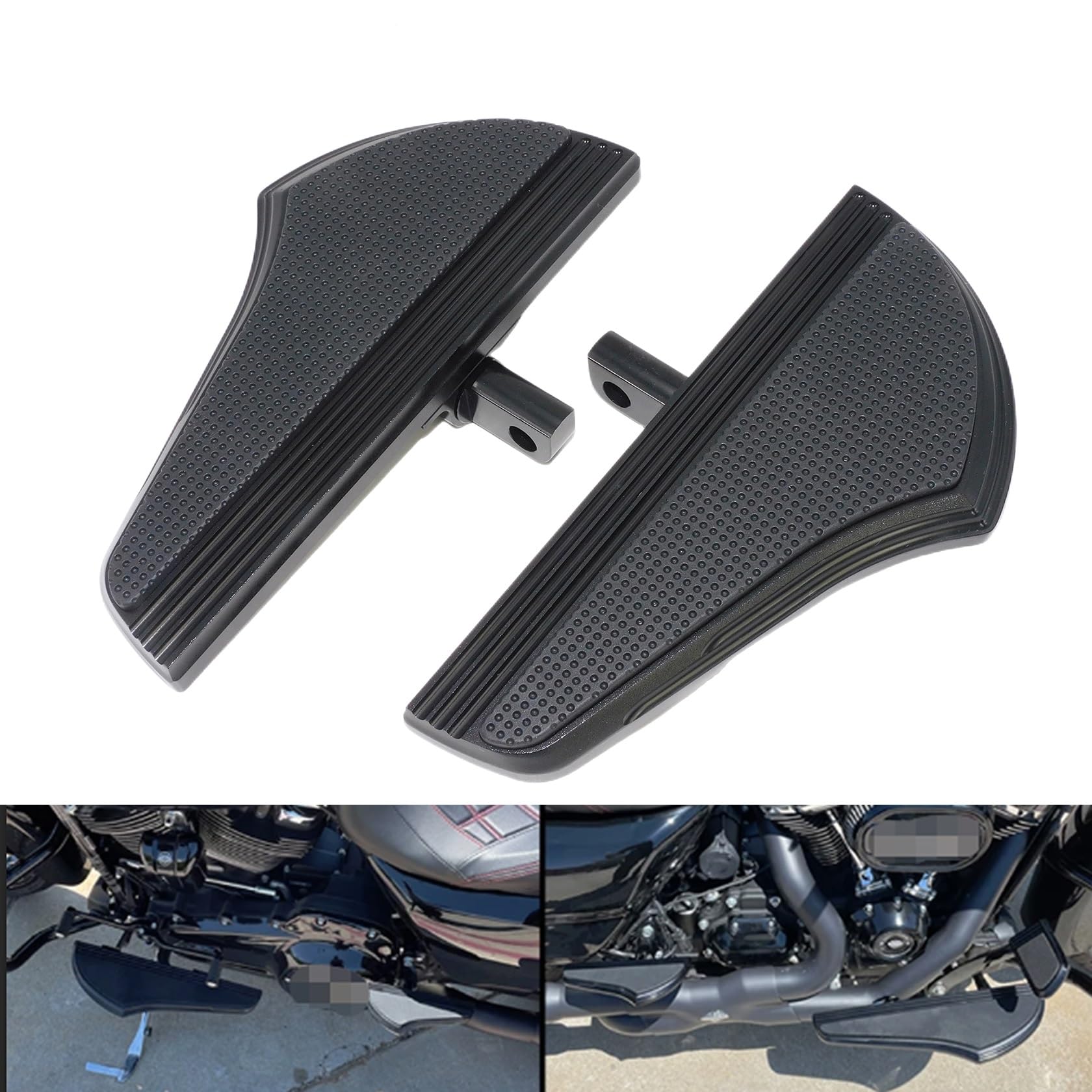 Estribo De Goma CNC para Motocicleta, Estriberas Montaje Macho para Pasajero, para Harley Sportster XL Touring Road Glide Softail Dyna