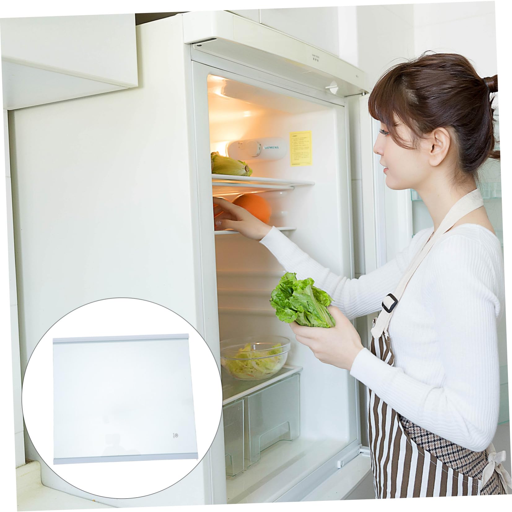 SHINEOFI Ripiano in Vetro Temperato per Frigorifero Divisorio Resistente e Facile da Pulire per Organizzare gli Spazi Interni del Frigo