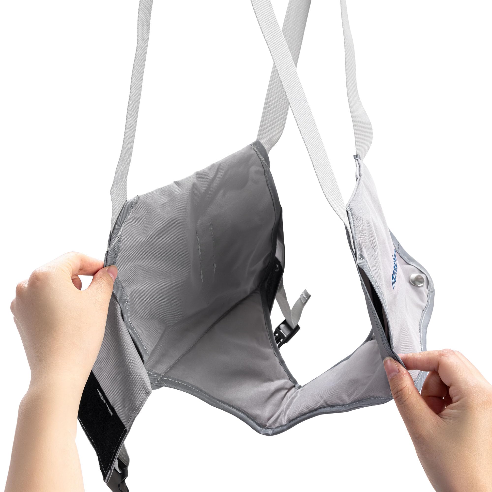 Mamabrum Sauteur Bébé en Bois avec Siège Réglable et Structure Pliable, Cadre en Bois, Double Fermeture de Sécurité, Gris, pour Enfants de 6 à 30 Mois
