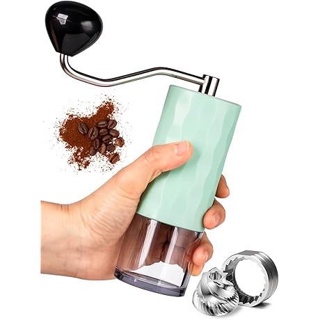 Timenu Manual Coffee Grinder with Stainless Steel Burr