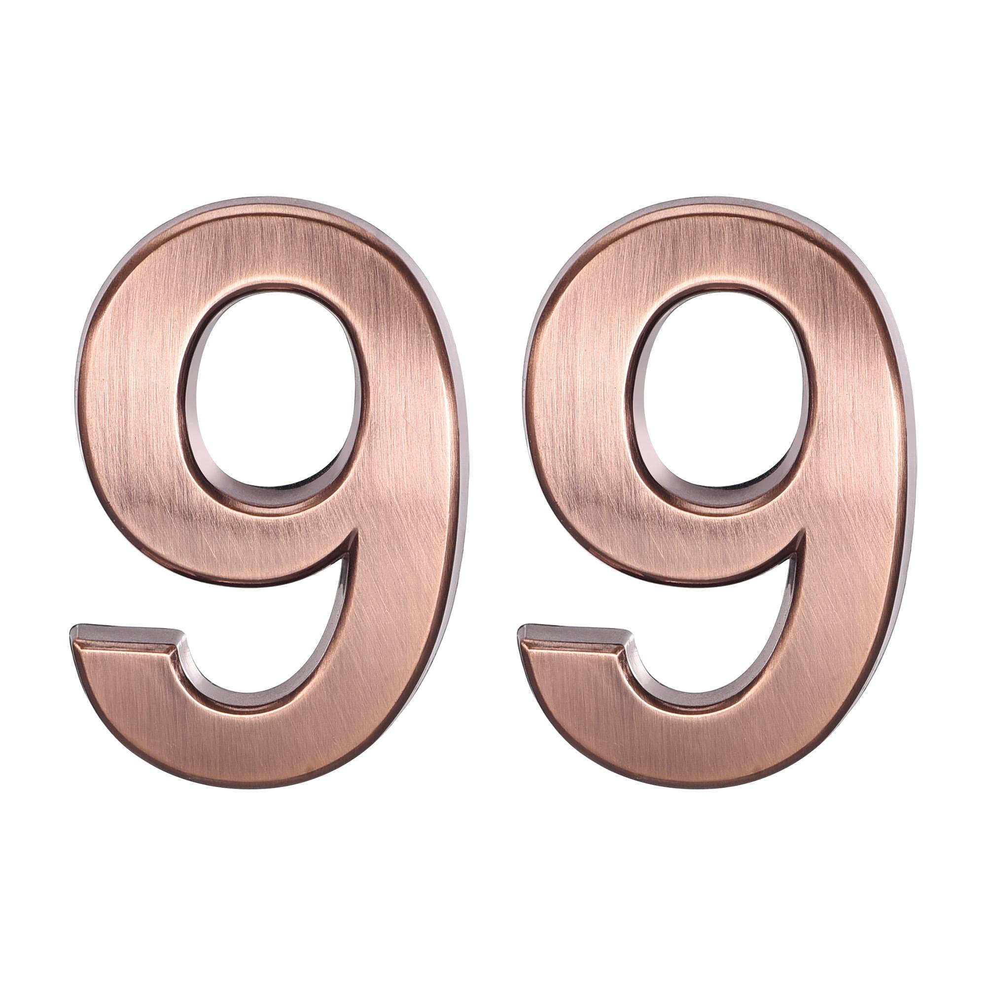 Numéro de rue 9 autocollant aspect bronze brossé chic pour façade design