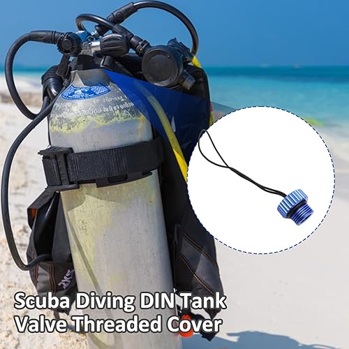 Miniatura 9 de passi Cubierta de válvulas de tanque - Cubierta de tapón antipolvo adjunta con cuerda  Regulador de válvulas de tanque DIN de buceo, cubierta