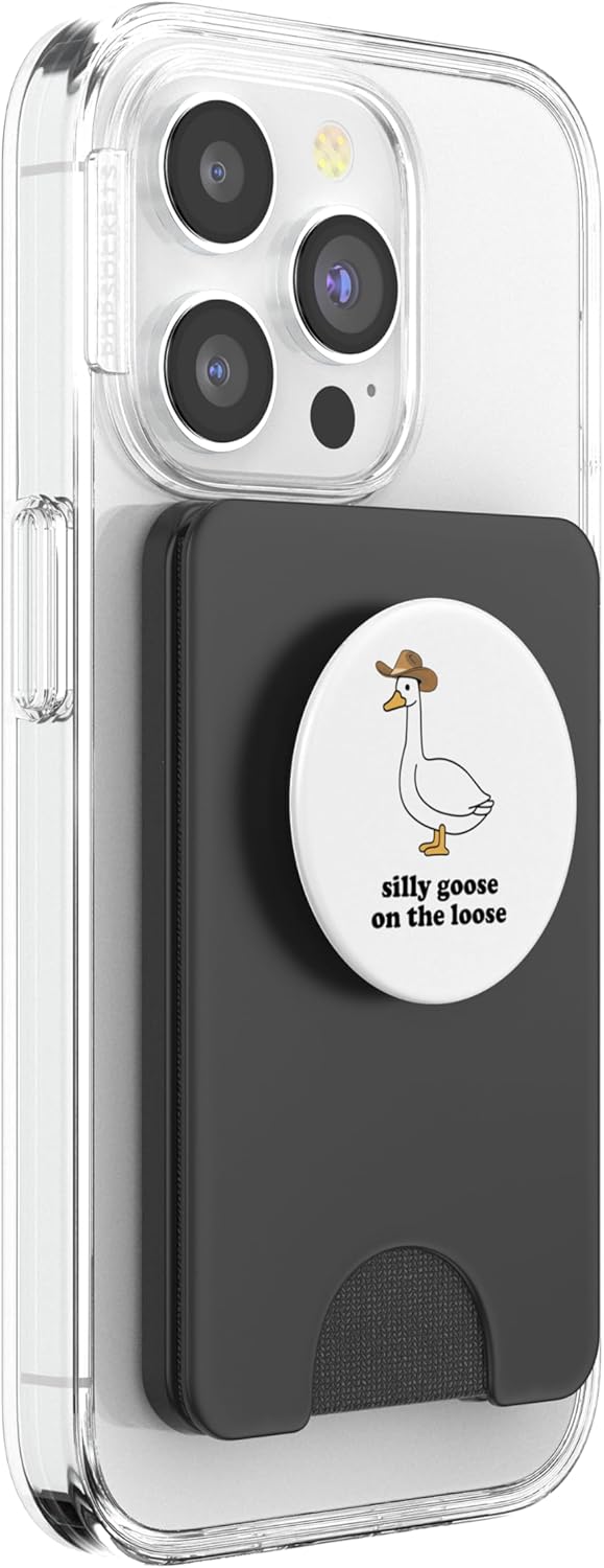 Silly Goose On The Loose Playful Humor Design Fun Lovers PopSockets PopWallet for MagSafe