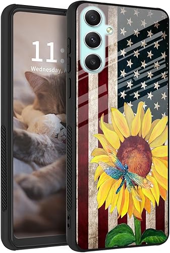 Qindaiwen Funda para Samsung Galaxy A54 5G, funda de vidrio orgánico antiarañazos a prueba de golpes para Samsung A54 5G funda de teléfono de 6.4