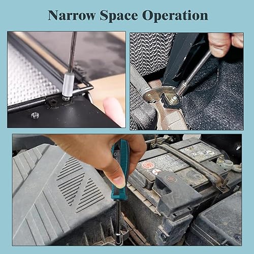 Miniatura 8 de Utoolmart Destornillador de llave de enchufe, destornillador de tuerca hexagonal de punta no magnética de 0.236 in, destornillador de tuerca