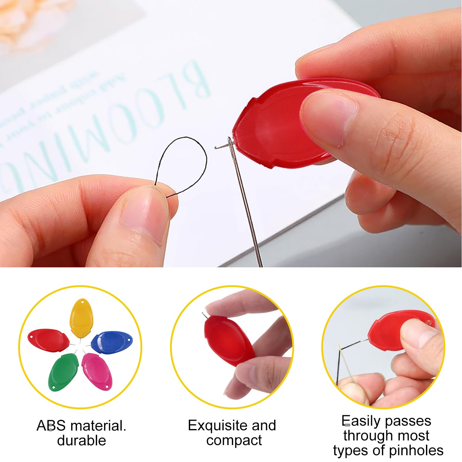 Nishiyuenyi 12 Pièces Stylo à Broder DIY Kits D'Aiguilles De Poinçon Outil D'Artisanat Enfile-Aiguilles Pour Tricoter Couture Fabrication De Tapis Adultes Poke Br, C