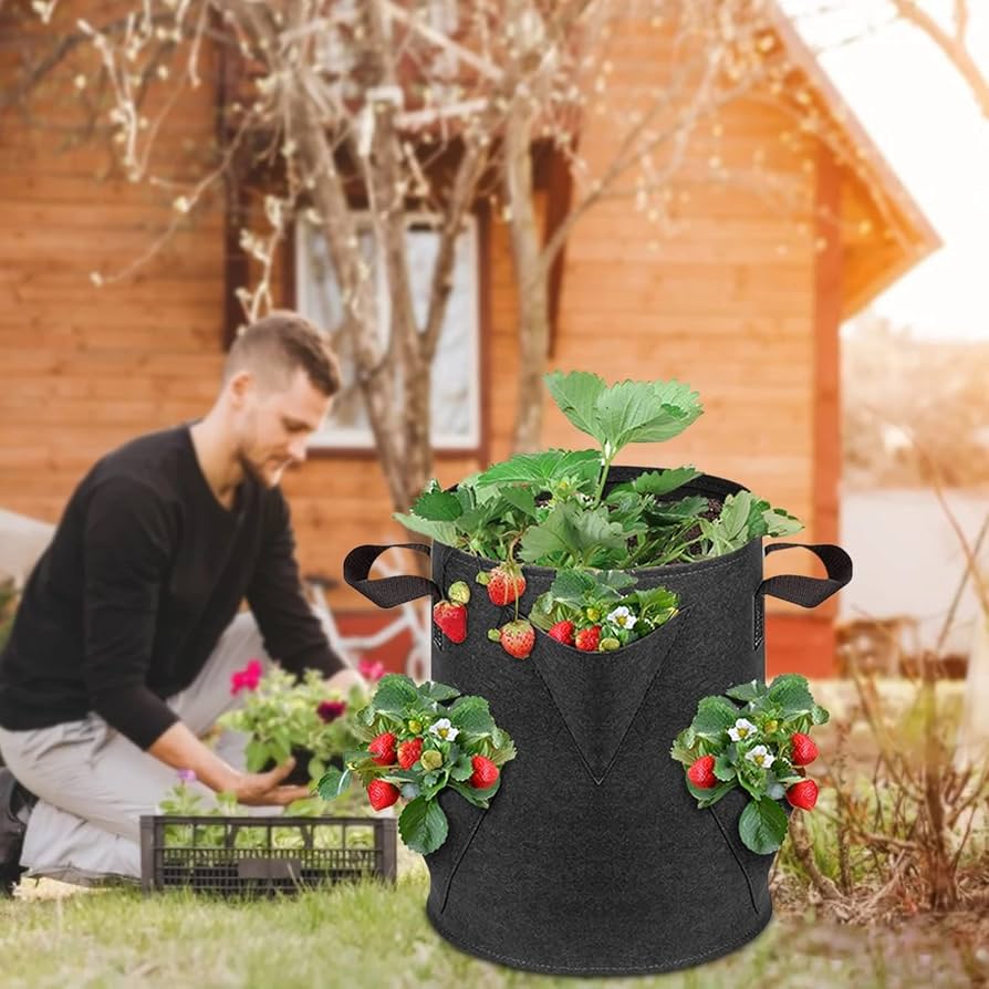 Sac De Plantation Non Tissé 180x90x30 Cm - 8 Casiers - 128 Gallons - Pour Balcon, Jardin, Fraises, Légumes