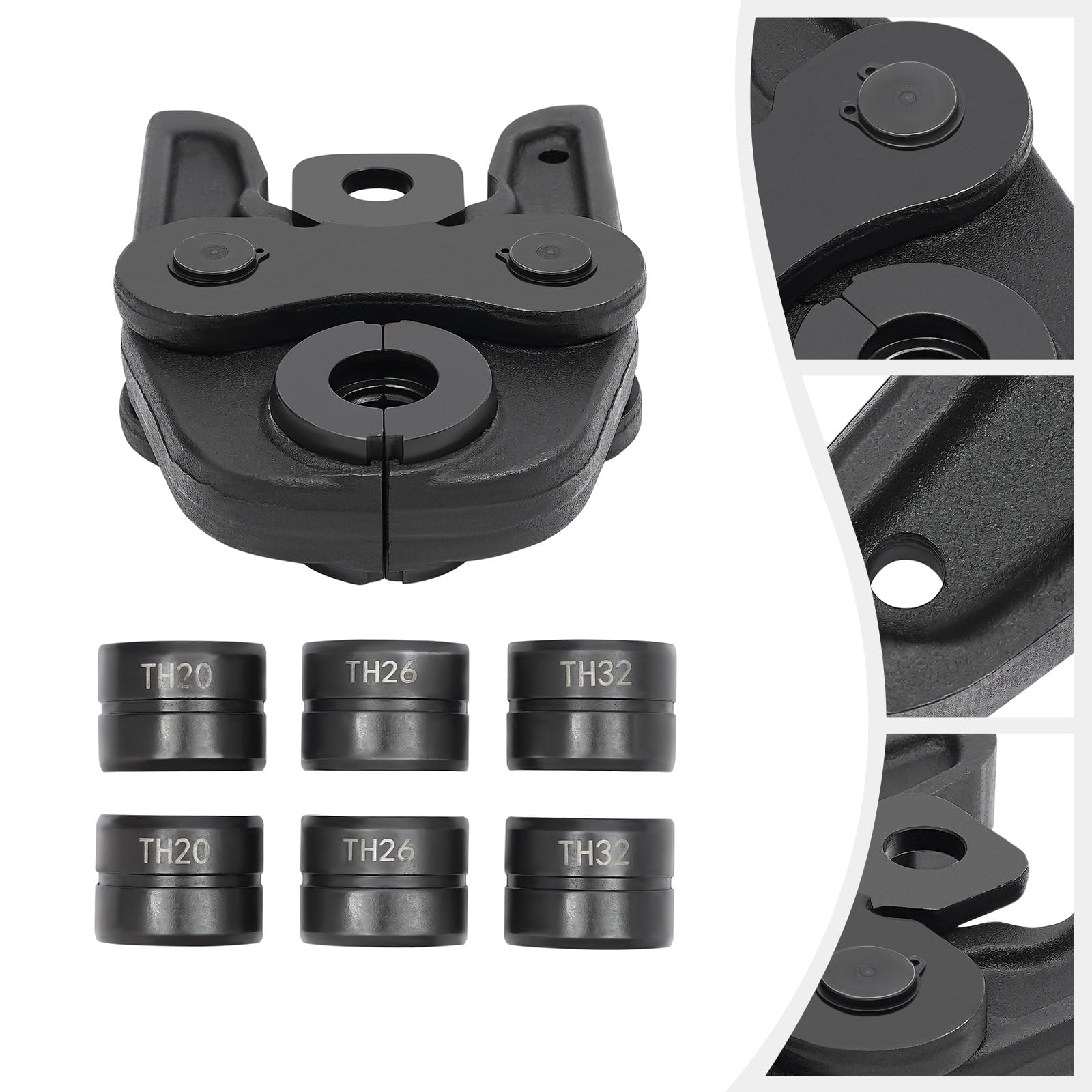 Pinza crimpatrice manuale con testa di pinza TH16-20-26-32, adatta per il collegamento di tubi in alluminio-plastica, tubi PEX, tubi PB con raccordi in rame, manicotti in rame e manicotti in acciaio