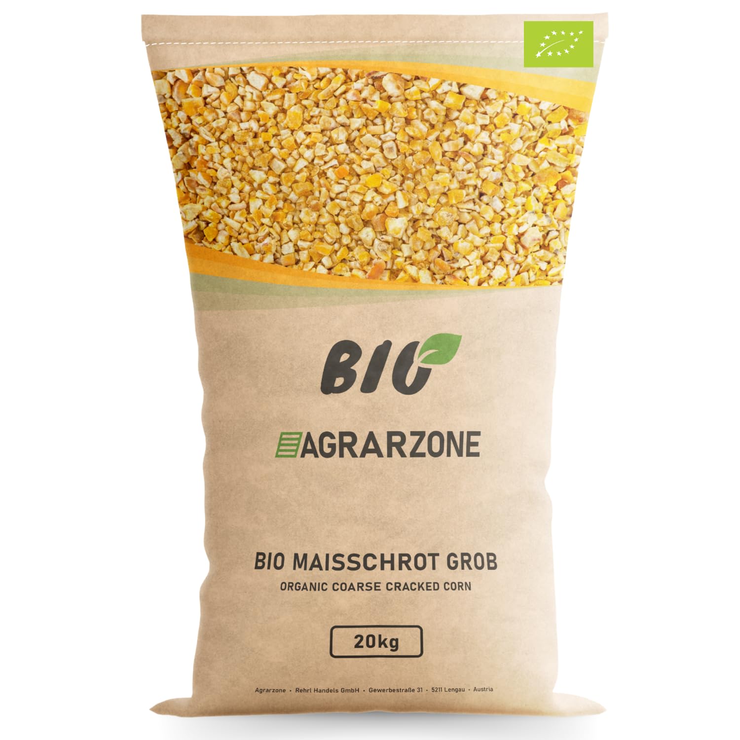 Agrarzone Mais Biologico Spezzato Grosso 20 kg - Mangime Bio per Galline e Quaglie - Mais Frantumato per Pulcini e Pollame - Selezionato e Depolverato - Senza OGM dall'Austria