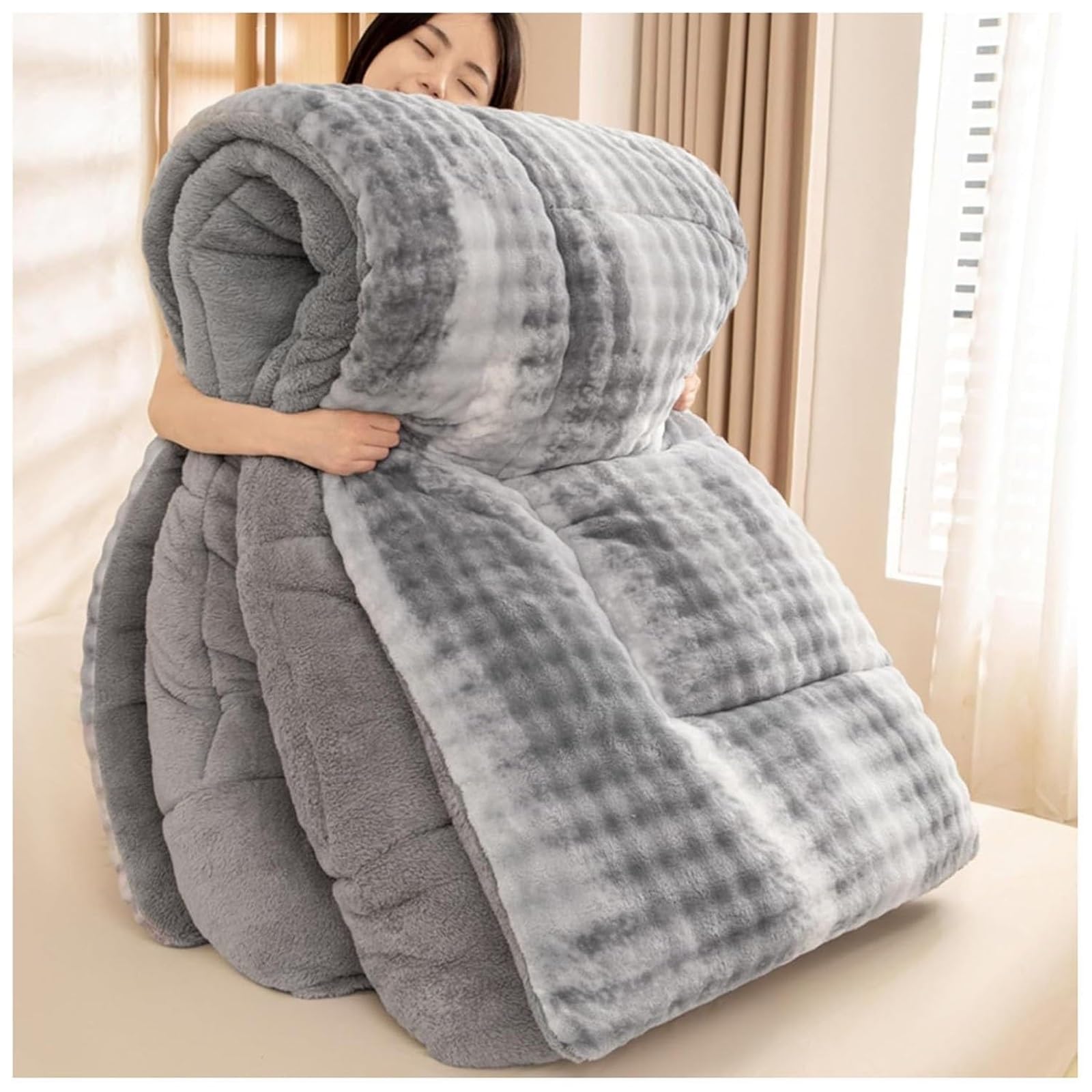 LLiuvcc Super Warm Lamb Quilt Winter Blanket,Winter Cashmere Breathable Warmth Fluffy Plush Comforter Core,for Cold Weather(Color5,180x220cm(4kg))