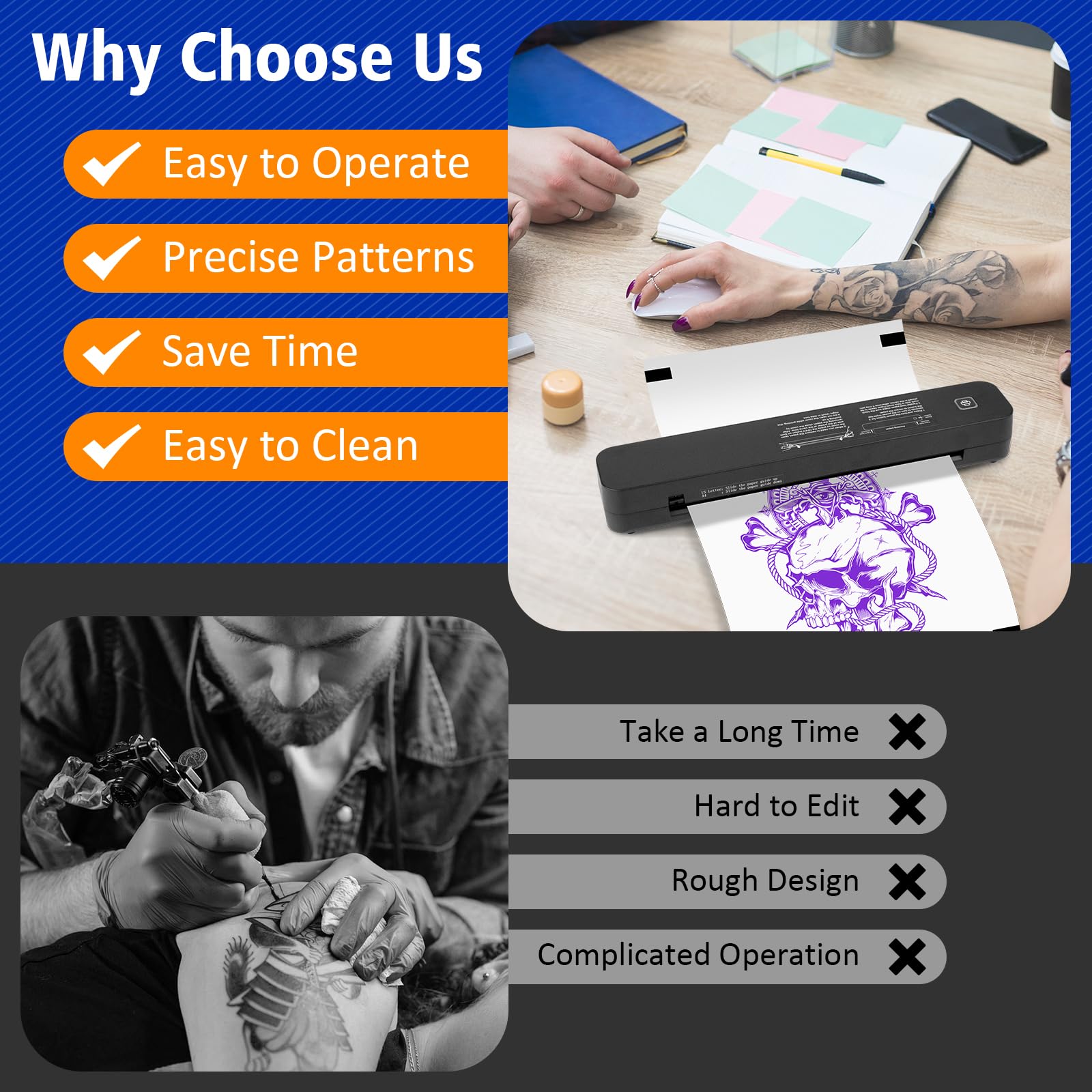 Wireless Thermal Tattoo Printer - Hand Poke Tattoo Wireless Thermal Tattoo Printer - Hand Poke Tattoo