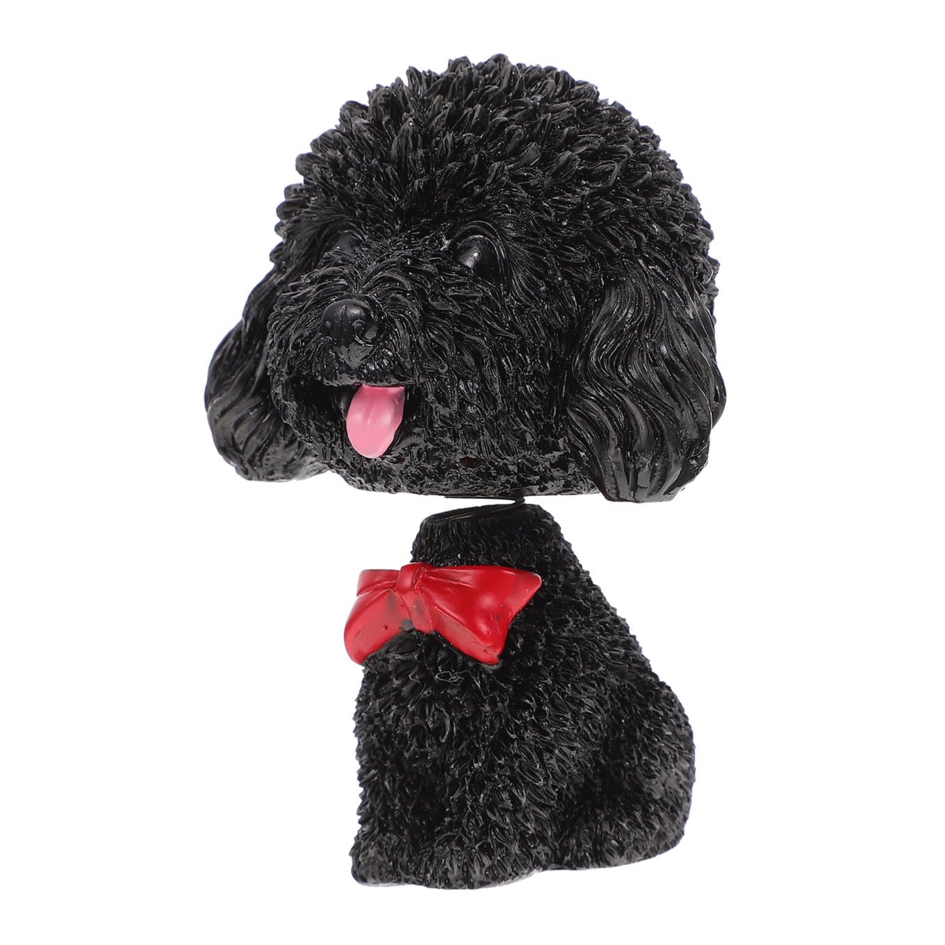 SHINEOFI Figurina in Resina Nera a Forma di Cane Che Annuisce, Cucciolo Che Scuote La Testa, Decorazione per Cruscotto Auto, Barboncino Nano, 1 Pezzo